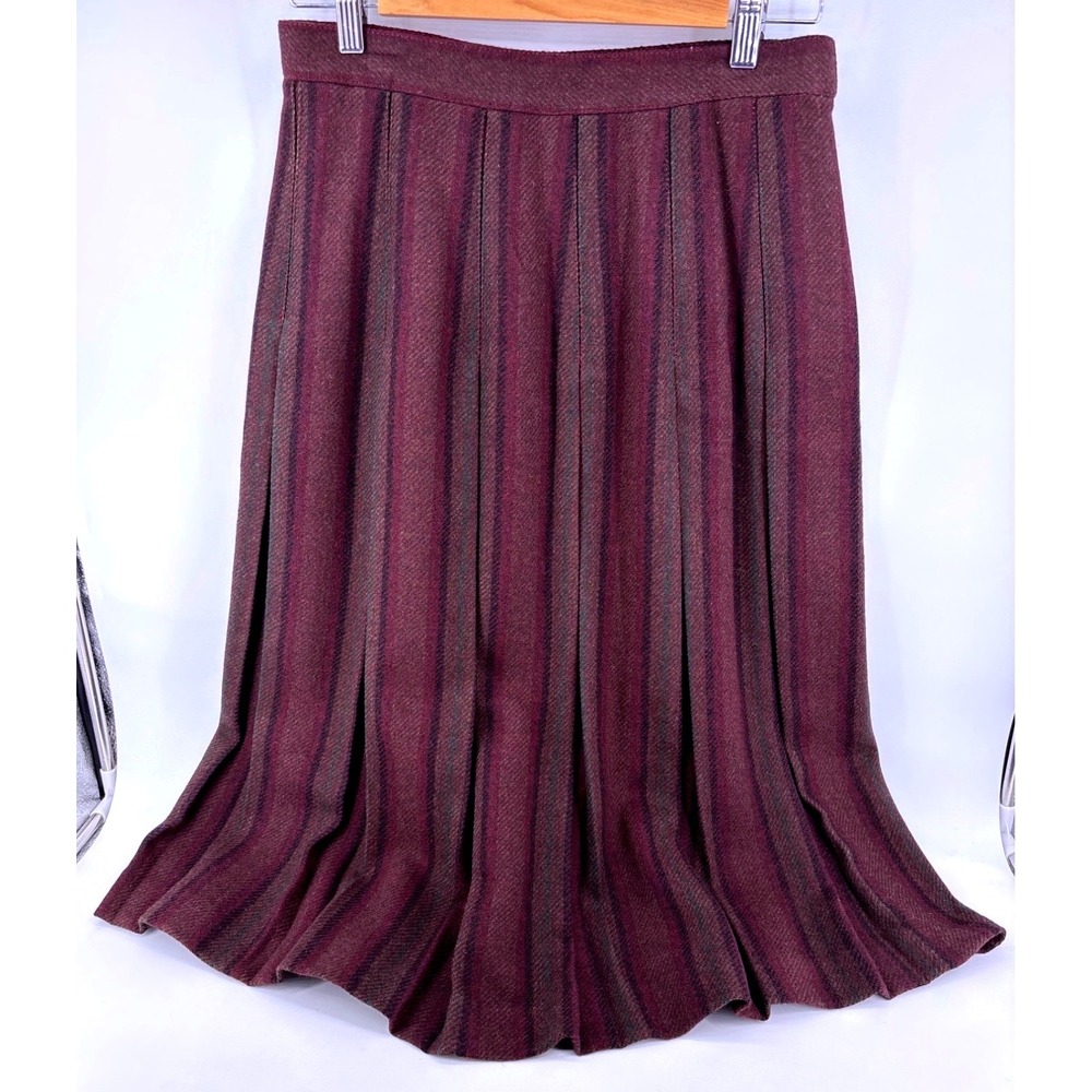 Vintage Woodward Wool Pleated Skirt Size 12 Made In USA